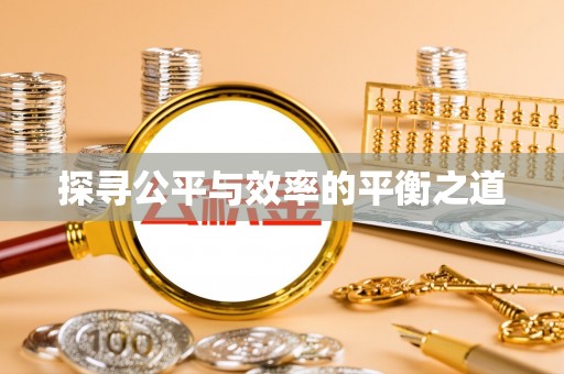 武江探寻公平与效率的平衡之道