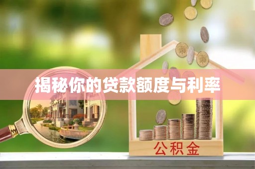 武江揭秘你的贷款额度与利率