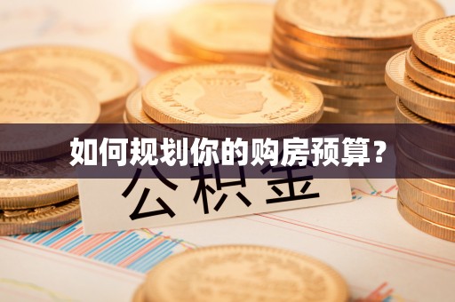 武江如何规划你的购房预算？