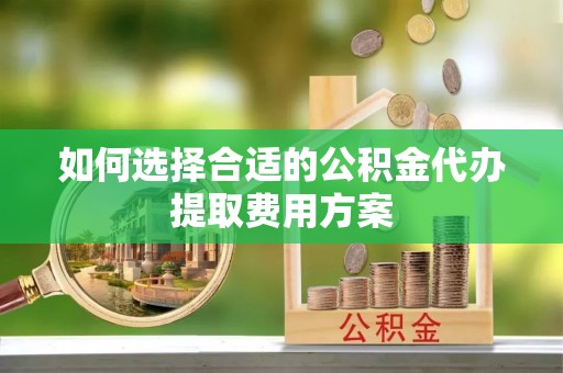 武江如何选择合适的公积金代办提取费用方案