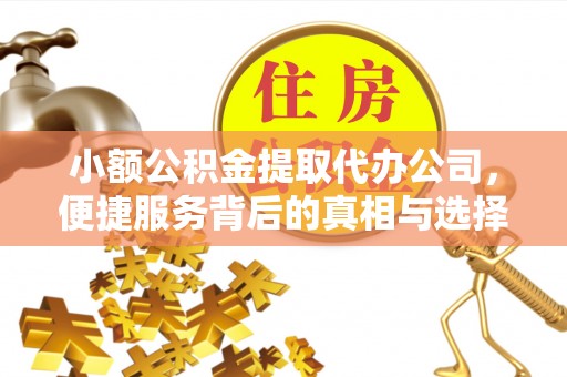 武江小额公积金提取代办公司，便捷服务背后的真相与选择