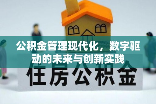 武江公积金管理现代化，数字驱动的未来与创新实践
