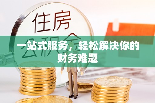 武江一站式服务，轻松解决你的财务难题