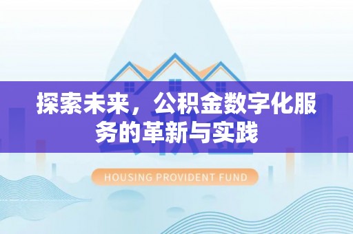 武江探索未来，公积金数字化服务的革新与实践