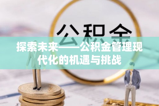 武江探索未来——公积金管理现代化的机遇与挑战