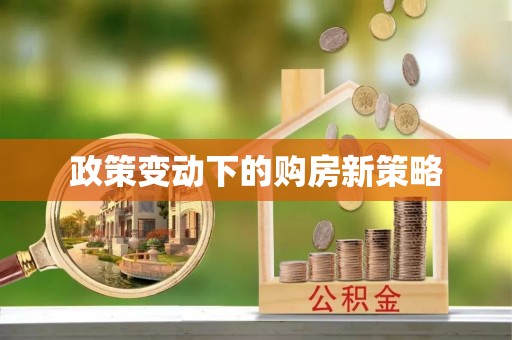 武江政策变动下的购房新策略