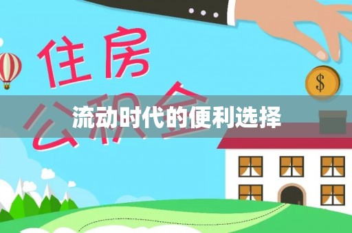 武江流动时代的便利选择