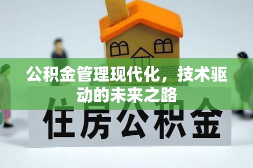 武江公积金管理现代化，技术驱动的未来之路